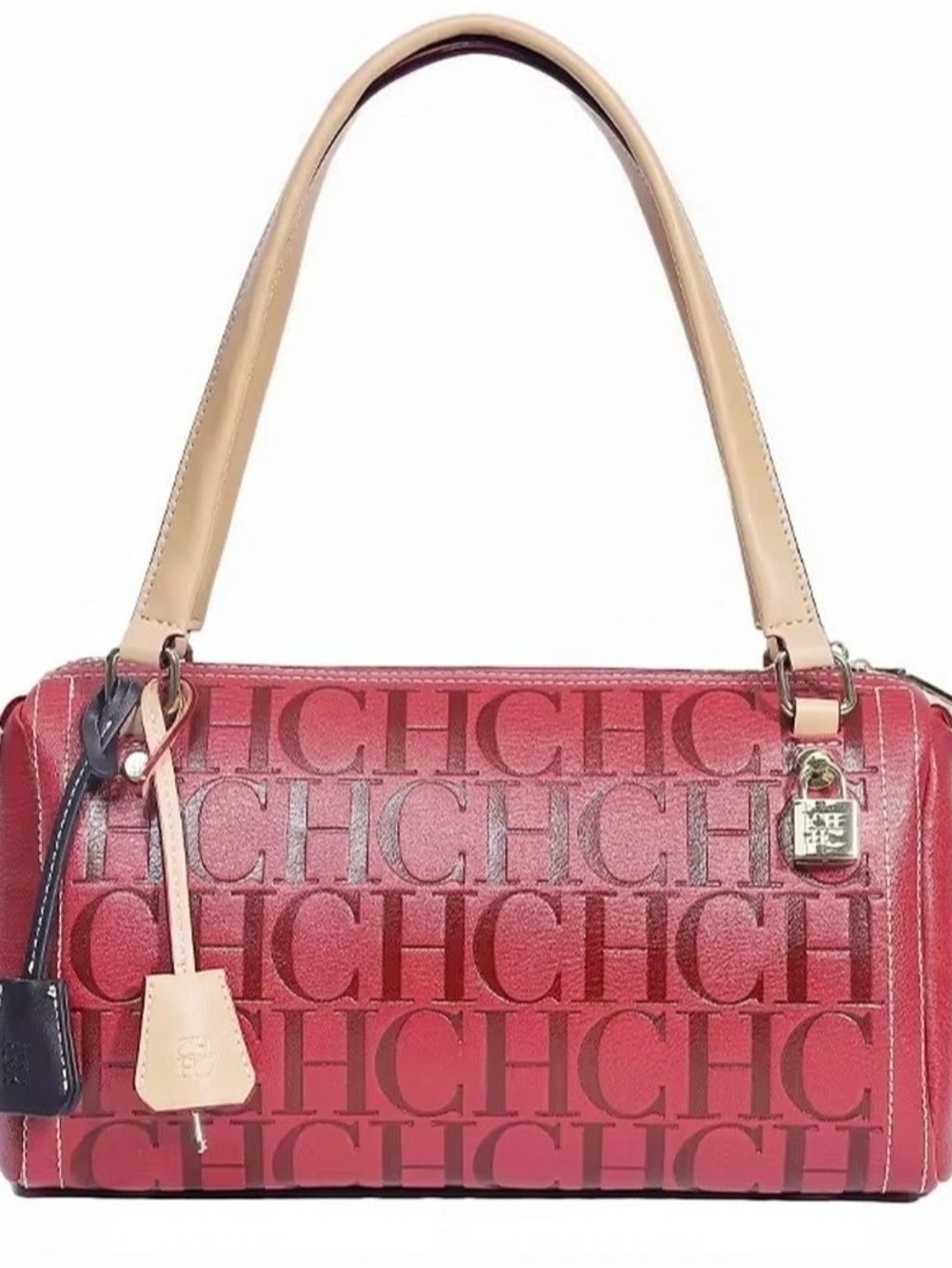 Carolina Herrera CH Carolina Herrera logo satchel Logo Satchel in Red Like New